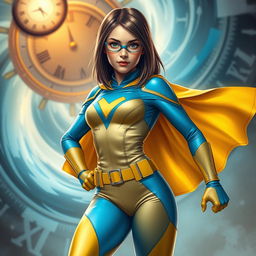 A realistic depiction of a teenage girl superhero, showcasing her full body