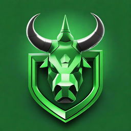 An impressive digital art image of an emblematic crest, featuring a robotic rhinoceros as the centerpiece