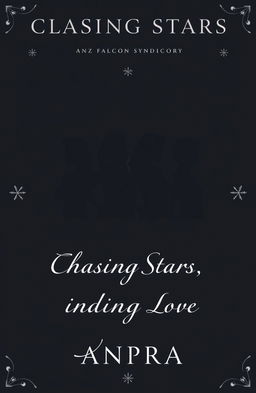 A minimalistic and modern book cover design featuring a navy or black background adorned with silver accents