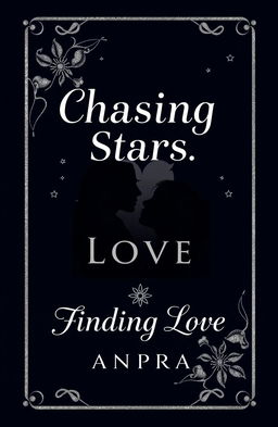 A minimalistic and modern book cover design featuring a navy or black background adorned with silver accents