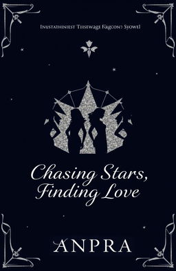 A minimalistic and modern book cover design featuring a navy or black background adorned with silver accents