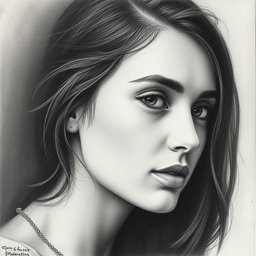 A beautifully completed charcoal drawing based on the reference picture provided