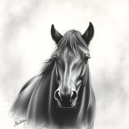A beautifully completed charcoal drawing based on the reference picture provided