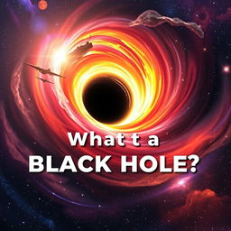 A visually stunning and educational thumbnail illustrating the concept of a black hole