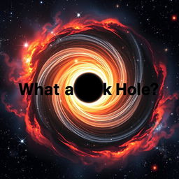 A visually stunning and educational thumbnail illustrating the concept of a black hole