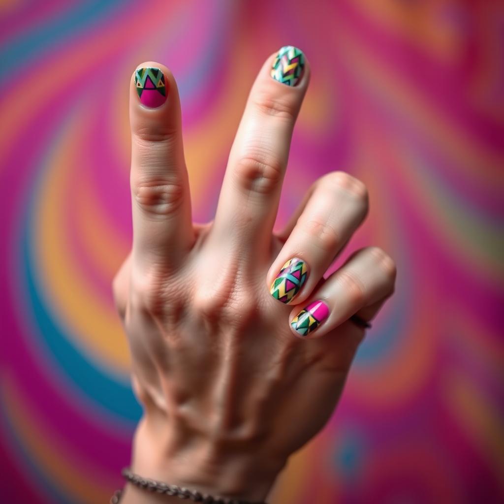 A close-up shot of a hand with a bold gesture, prominently showing the 'middle finger' in a playful and cheeky manner
