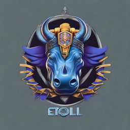 A captivating digital art image portraying an emblematic crest with a robotic rhinoceros and the text 'EPIC TOLOL' incorporated into the design