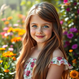 A portrait of a girl with light skin and striking blue eyes