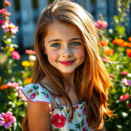A portrait of a girl with light skin and striking blue eyes