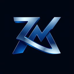 A sleek and modern logo design featuring the letters 'Z' and 'M' intertwined in a creative way