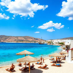 A picturesque scene featuring the island of Kos in Greece, showcasing its stunning landscapes