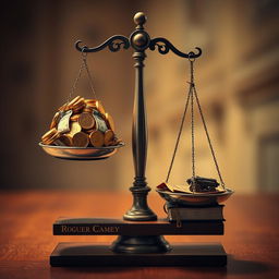A visually striking image of a large balance scale with one side significantly lower than the other, symbolizing inequality