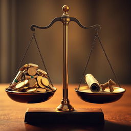 A visually striking image of a large balance scale with one side significantly lower than the other, symbolizing inequality