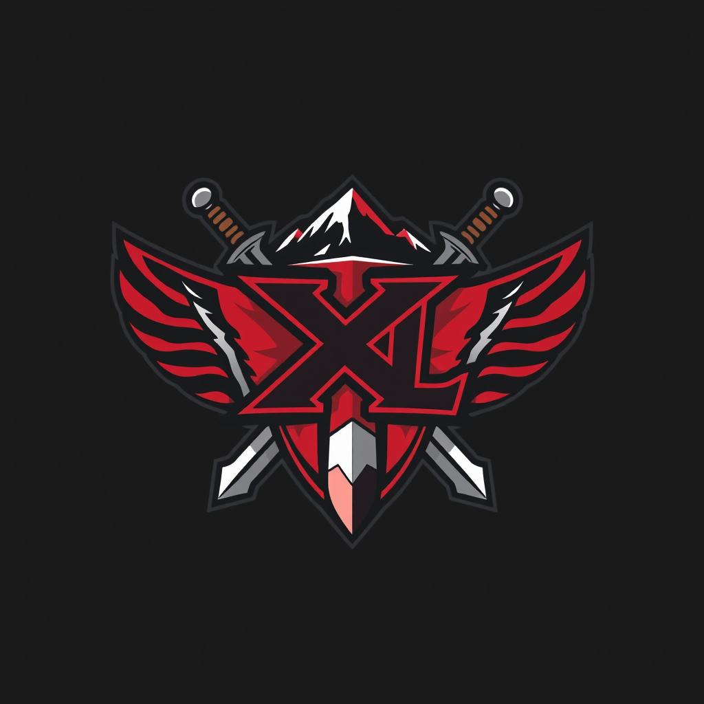 A dynamic and fierce clan emblem featuring the initials 'XL' prominently displayed in a stylized, bold font