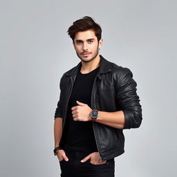 A 30-year-old man with a strong, athletic build standing confidently