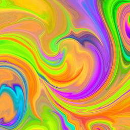 A vibrant and colorful abstract background featuring an intricate, swirling pattern of vivid greens, blues, and oranges, interspersed with soft gradients and delicate textures that give a sense of depth and movement