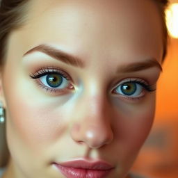 A close-up portrait of a person with symmetrical, beautifully shaped eyes that convey a sense of calm and allure