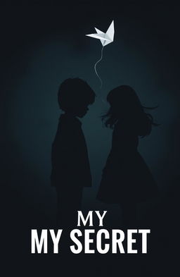 A silhouette of a boy and a girl, with their faces concealed, standing against a slightly dark background