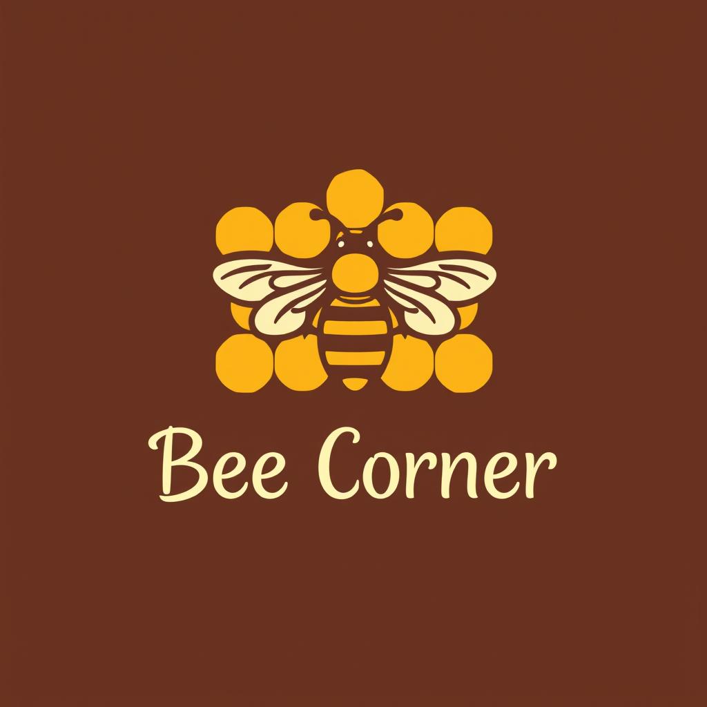 A logo design for an organic honey brand called 'Bee Corner'