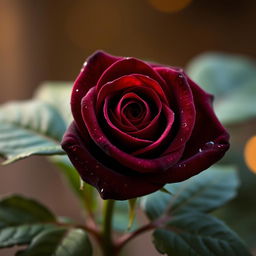A beautiful dark scarlet rose shaped like a heart, showcasing its rich deep hues and velvety petals