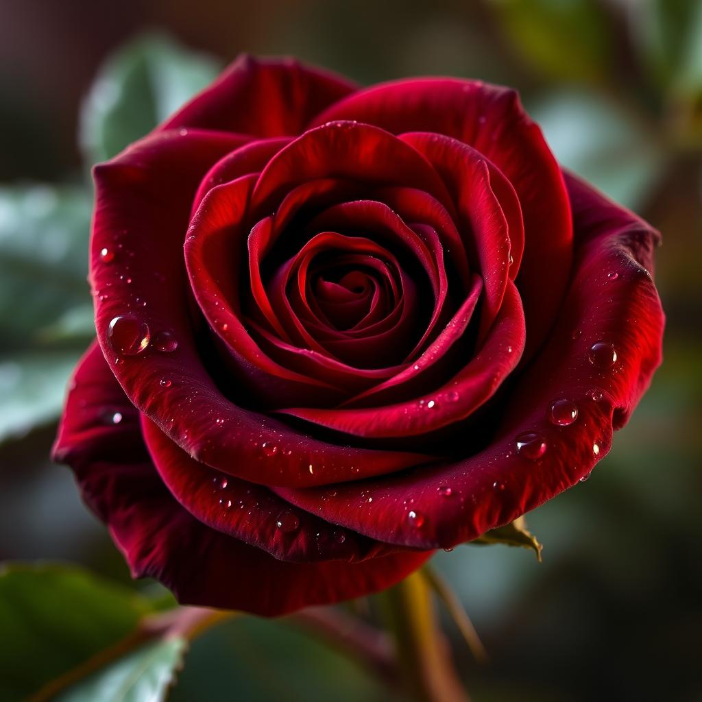 A beautiful dark scarlet rose shaped like a heart, showcasing its rich deep hues and velvety petals