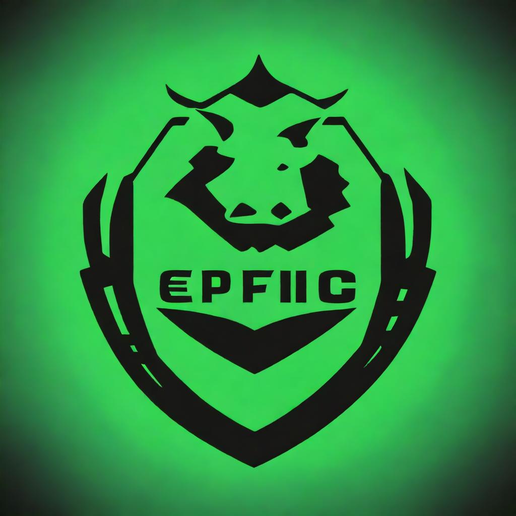 An impressive digital art image of an emblematic crest, featuring a futuristic boar and the text 'EPIC' integrated into the design