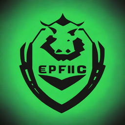 An impressive digital art image of an emblematic crest, featuring a futuristic boar and the text 'EPIC' integrated into the design