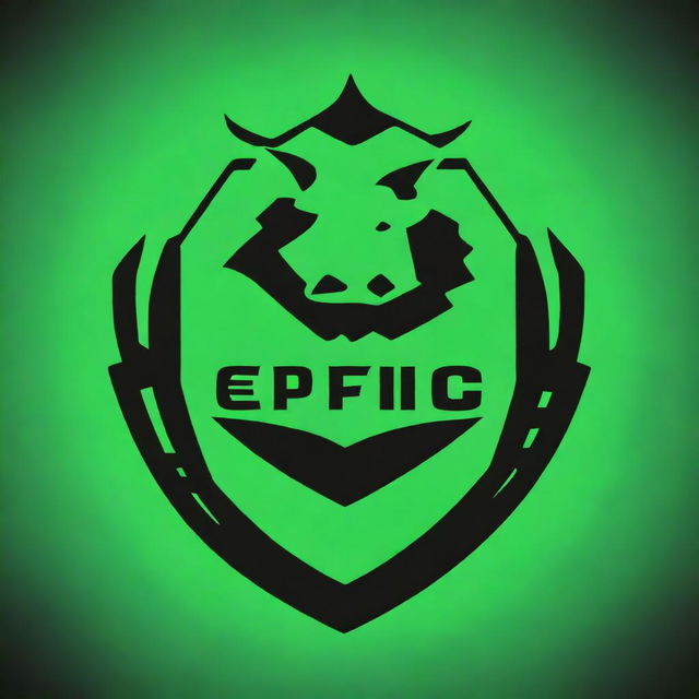 An impressive digital art image of an emblematic crest, featuring a futuristic boar and the text 'EPIC' integrated into the design