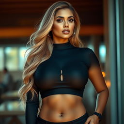 A very tall, attractive woman with a stunning blend of Indian and Turkish features