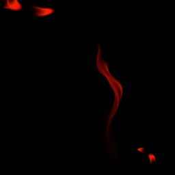 A mesmerizing scene featuring small red flames spiraling gracefully against an all-black background