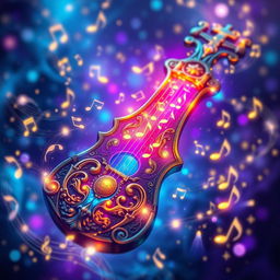 A mesmerizing, high-definition 4k background featuring a magical music maker