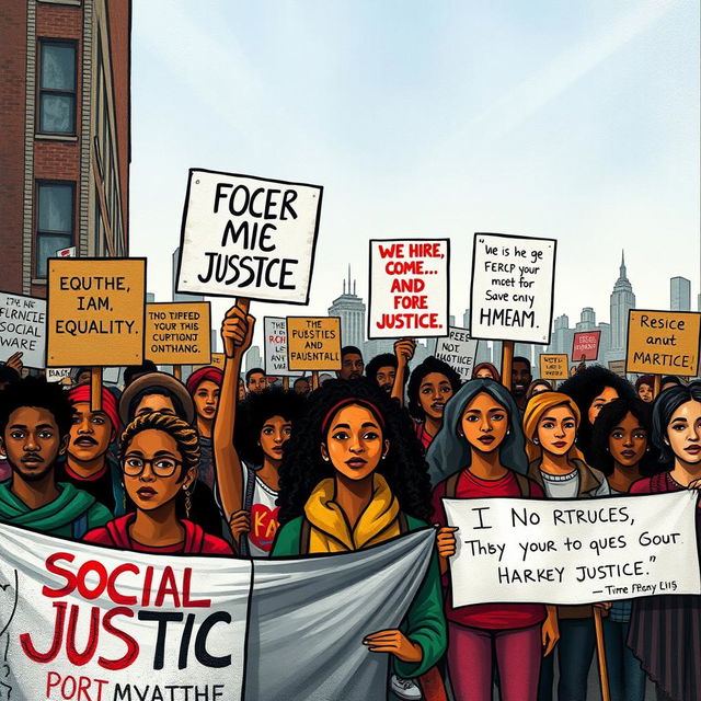 A conceptual representation of engaged literature showcasing social justice themes