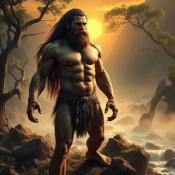 A surreal artistic representation of the first man, incorporating the physical shape and features of the second man