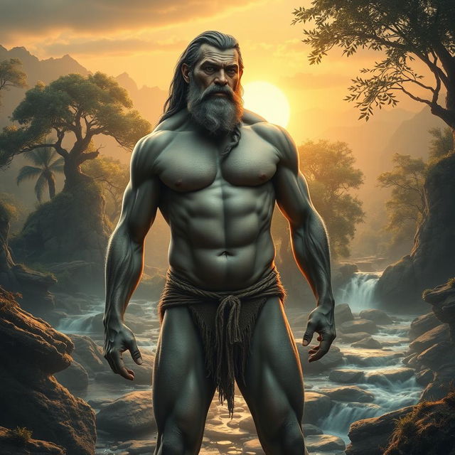 A surreal artistic representation of the first man, incorporating the physical shape and features of the second man