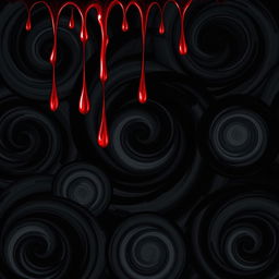 A surreal and eerie abstract pattern featuring swirling circles, enhanced by a dark, ominous atmosphere