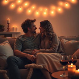 An intimate moment between a loving couple, showcasing their deep emotional connection