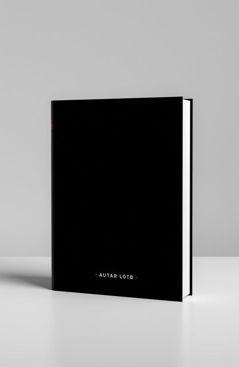 A minimalist book cover design featuring a sleek black background