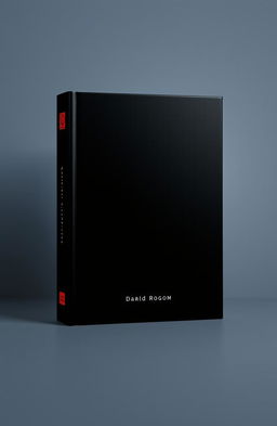A minimalist book cover design featuring a sleek black background
