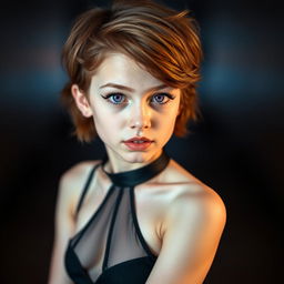 A full-body portrait of a teenage girl with an expressive pose