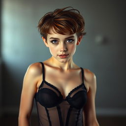 A full-body portrait of a teenage girl with an expressive pose