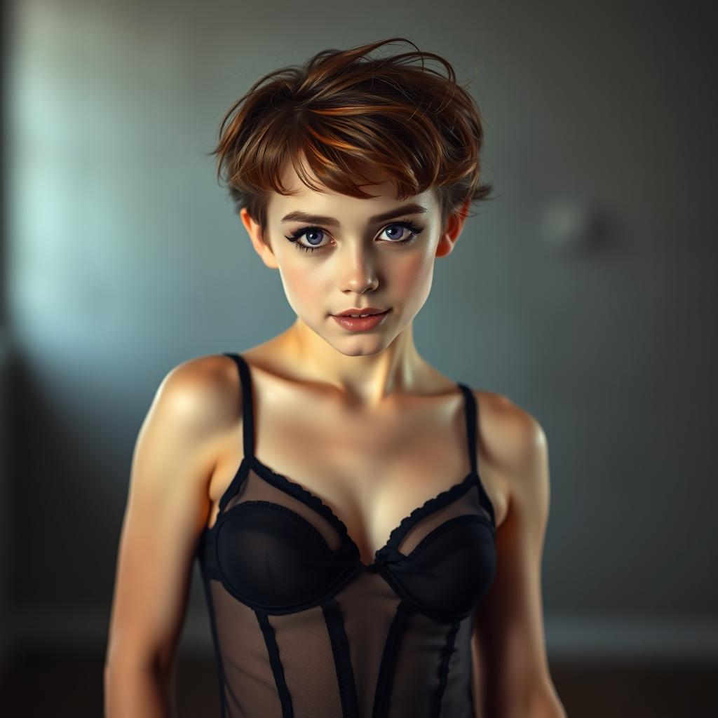 A full-body portrait of a teenage girl with an expressive pose