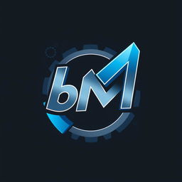 A sleek and modern logo design featuring the letters 'b' and 'm' intertwined in a dynamic manner that conveys a sense of engineering and innovation