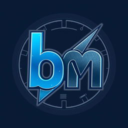 A sleek and modern logo design featuring the letters 'b' and 'm' intertwined in a dynamic manner that conveys a sense of engineering and innovation