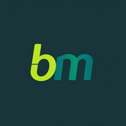 A sophisticated logo design featuring the letters 'b' and 'm' creatively intertwined to represent mathematics