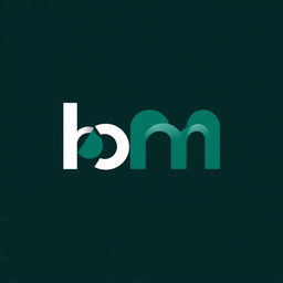 A sophisticated logo design featuring the letters 'b' and 'm' creatively intertwined to represent mathematics