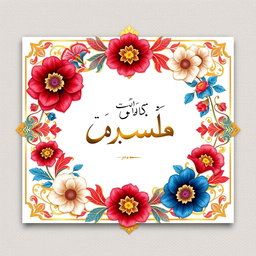 A beautiful and elegant greeting card designed for celebratory occasions, featuring intricate floral patterns and golden accents