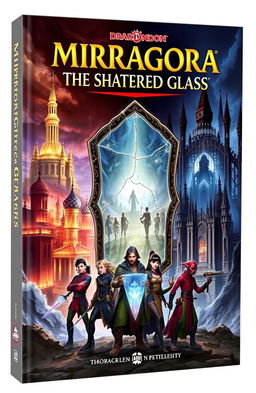 A dramatic book cover showcasing the fractured cityscape of Mirragora and Arogarrim