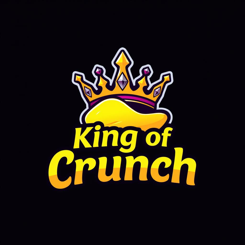 A sleek and modern logo design featuring the words 'King of Crunch' prominently displayed