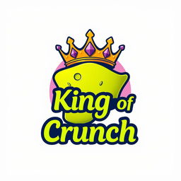 A sleek and modern logo design featuring the words 'King of Crunch' prominently displayed