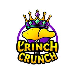 A sleek and modern logo design featuring the words 'King of Crunch' prominently displayed